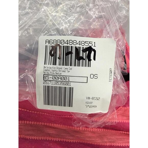 Belle by Kim gravel Cape cod coastal yachts striped top medium Malibu pink - Picture 4 of 4